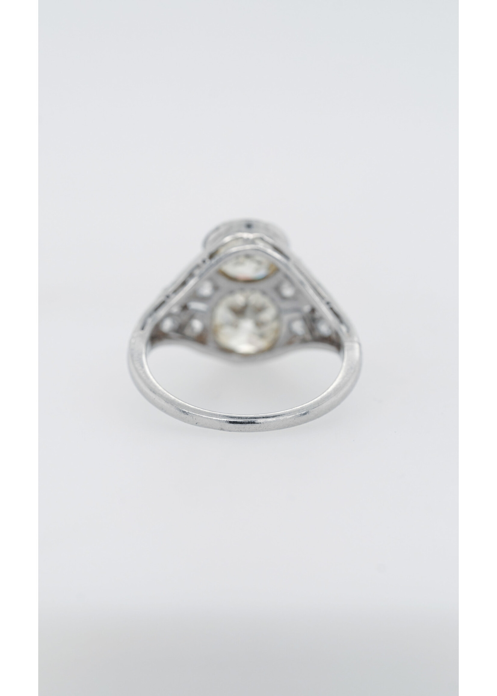 Platinum 3.11ctw Old Mine Cut Diamond Antique Ring (size 5.75)