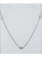 16-18" 14KW 2.30g .18ctw Diamond By The Yard Necklace