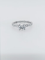 18KW 2.45g 1.31ctw (1.10ctr) H/SI2 Round Diamond Engagement Ring (size 7)