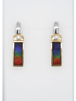 18KWY 5.82g Ammolite & Diamond Earrings