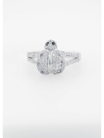 18KW 8.0g .71ctw Sapphire & Diamond Ladybug Fashion Ring (size 7.5)