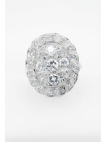 14KW 8.55g 2.25ctw Diamond Cluster Vintage Ring (size 10)