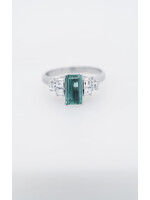 Platinum 5.69g 1.35ctw (.98ctr) GIA Columbian Emerald & Diamond Vintage Ring (size 5.75)