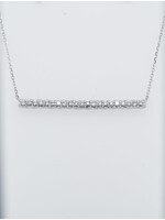 14KW 2.97g .32ctw Diamond Bar Necklace 18"