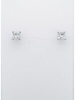 14KW .76ctw G-H/VS2-SI1 Princess Cut Diamond Solitaire Earrings