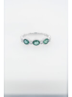 18KW 2.69g .81ctw Emerald & Diamond Stackable Band (size 6.5)