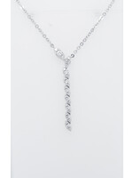 14KW 3.2g .21ctw Diamond Dangle Necklace16-18"