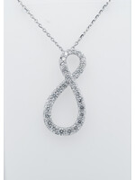 14KW 4.42g .88ctw Diamond Fashion Necklace 16-18"