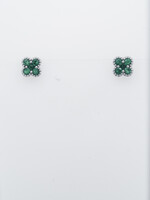 18KW 1.4g .29ctw Emerald Stud Earrings