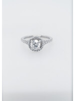 14KW 3.40g 1.20ctw (.86ctr) E/I1 EGL Diamond Halo Engagement Ring (size 5.25)