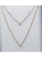 14KR 1.82g 1/8ctw Layered Diamond Necklace 18"