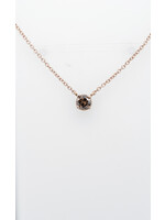 14KR 1.75g .30ct Chocolate/SI2 Round Diamond Solitaire Pendant 16"