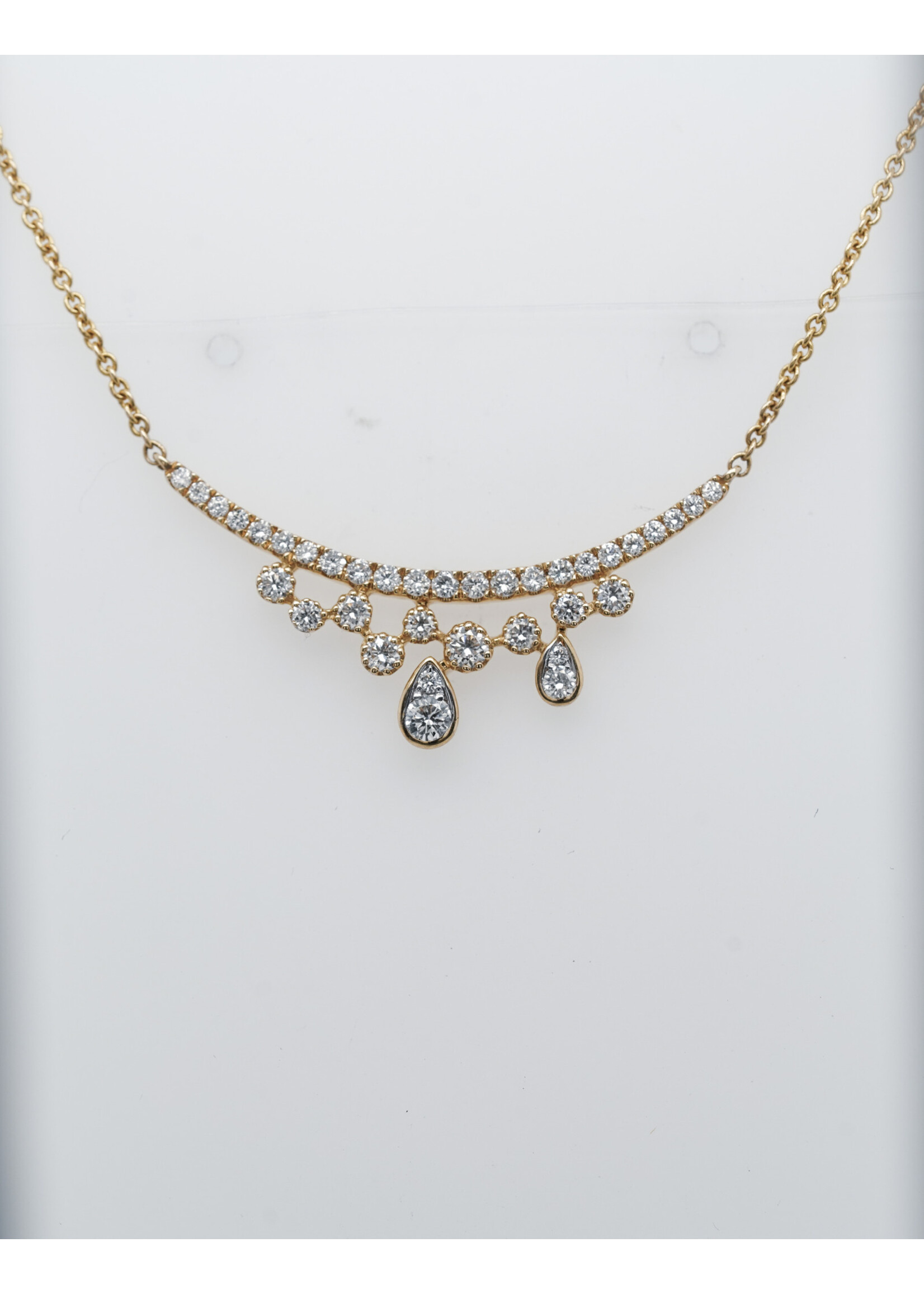 14KY 2.9g .49ctw Diamond Fancy Necklace 16-18"