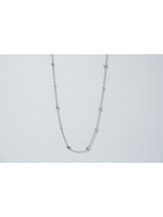 14KW 3.52g .61ctw Diamond By The Inch Necklace 16-18-20"