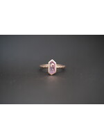 14KR 2.9g .75ct Geometric Pink Sapphire Ring (size 6.5)