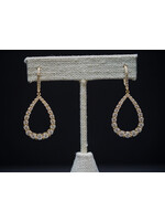 18KY 6.11g 3.51ctw Pear Shape Diamond Drop Earrings