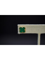 18KY 2.50g Green Alhambra Stud Earrings