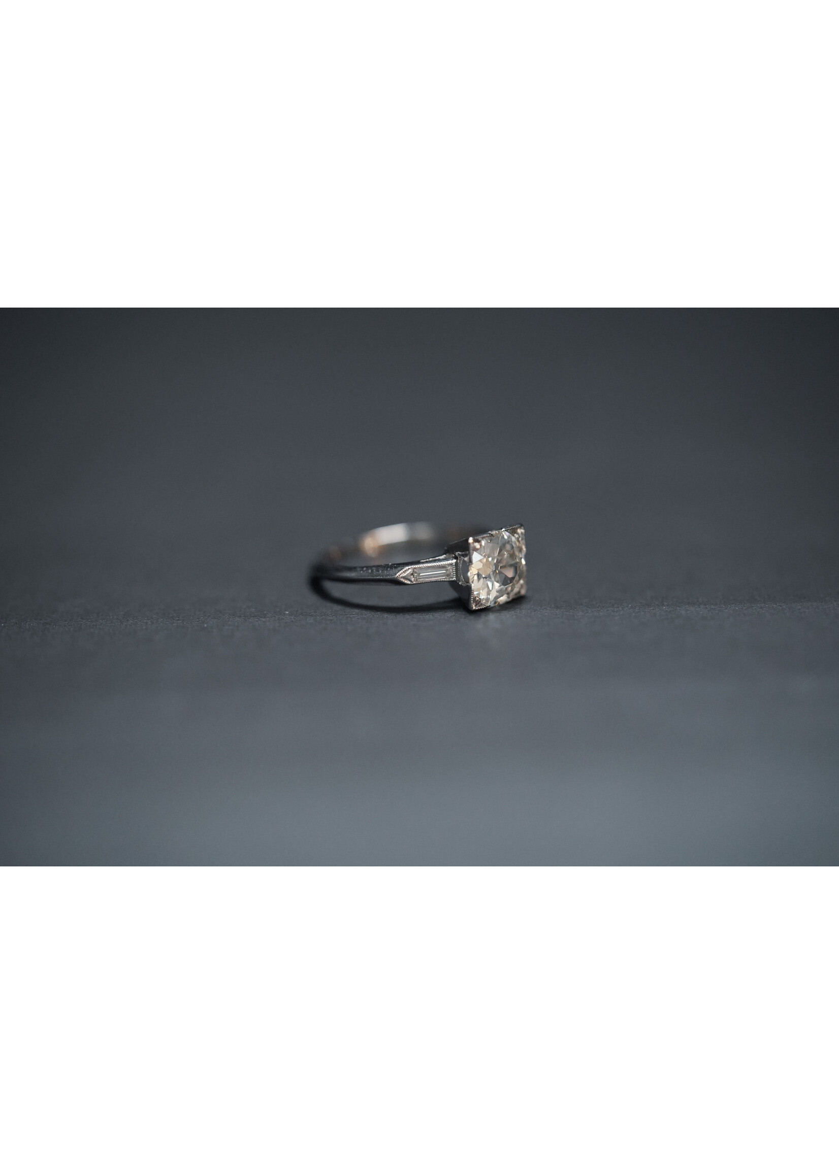 Platinum 3.57g 1.40ctw (1.24ctr) I/SI1 Old European Diamond Engagement Ring (size 6)