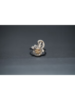 Platinum 6.67g 2.00ctw (1.18ctr) Yellow-Brown/VS1 European Cut Diamond Fashion Ring (size 6)