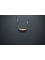 14KY 3.4g .83ctw Curved Diamond Bar Necklace 18"
