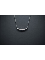 14KW 6.8g 2.00ctw Curved Diamond Bar Necklace 18"