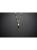 14KY 2.8g 1.30ct H/SI2 Marquise Diamond Solitaire Pendant 18"