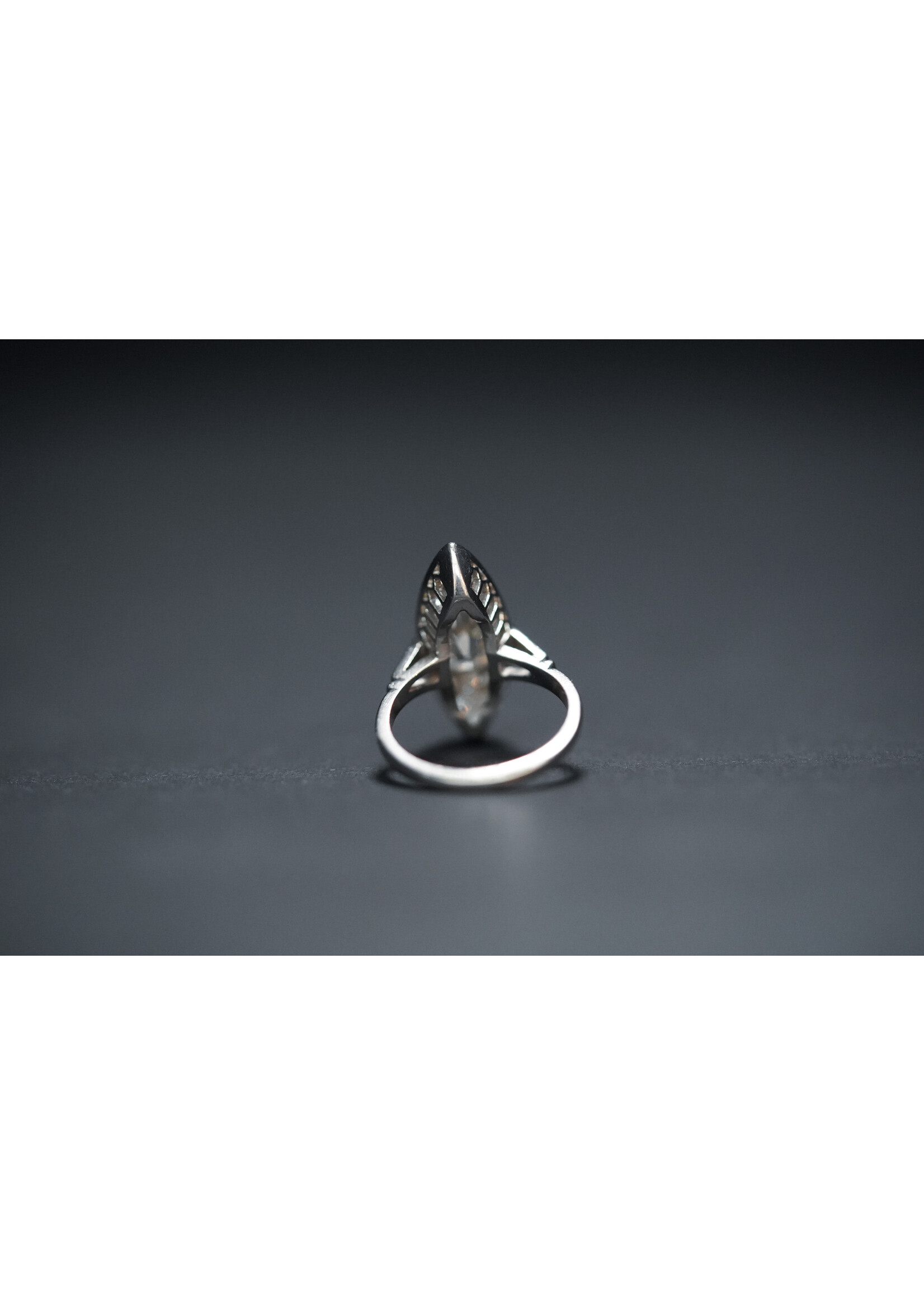 Platinum 6.05g 2.88ctw (2.07ctr) L/VS2 GIA European Cut Diamond Vintage Ring (size 5.75)
