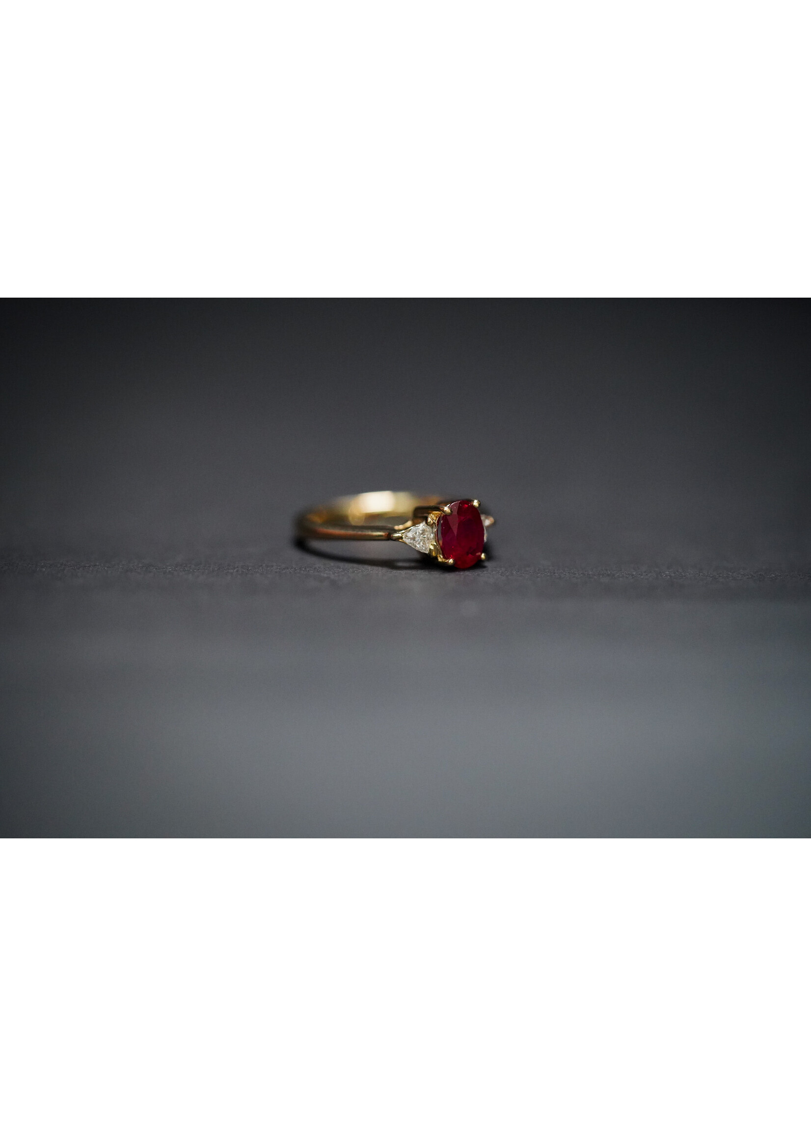 14KY 3.0g 1.15ctw (.97ctr) Ruby & Diamond Fashion Ring (size 6.75)