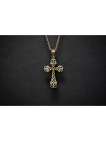 10KY 2.00g Cross Necklace 18"