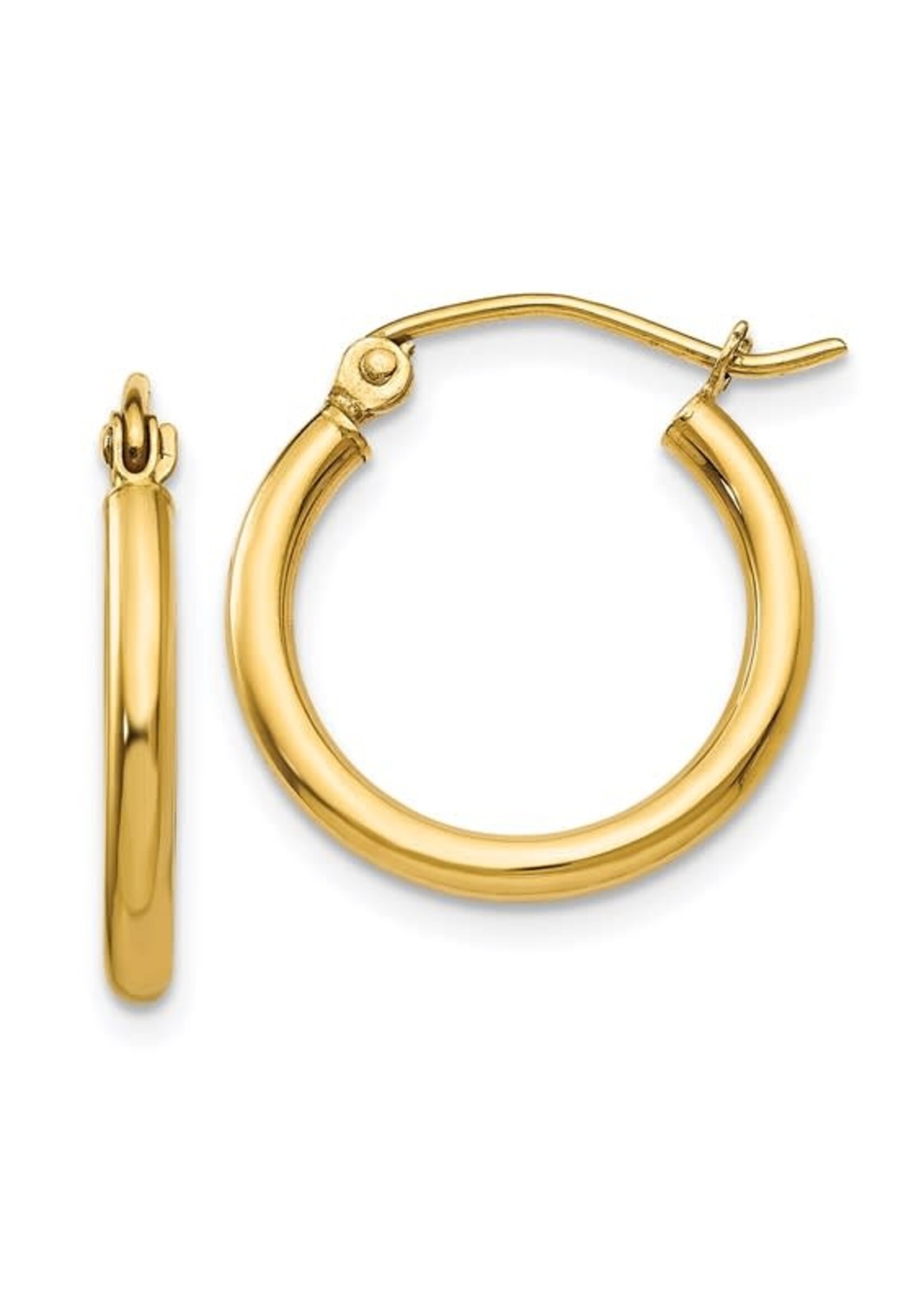 10KY .79g 15mm Gold Hoop Earrings