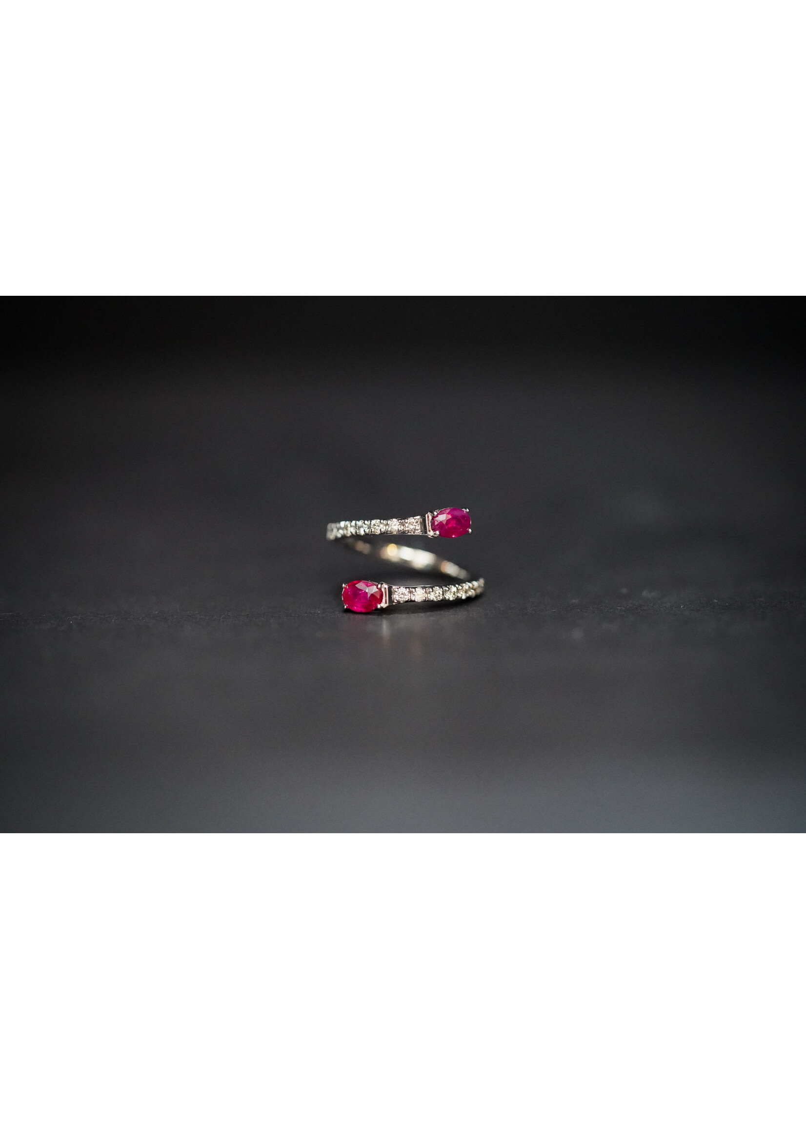 14KW 2.7g 1.15ctw Ruby & Diamond Bypass Ring (size 7)
