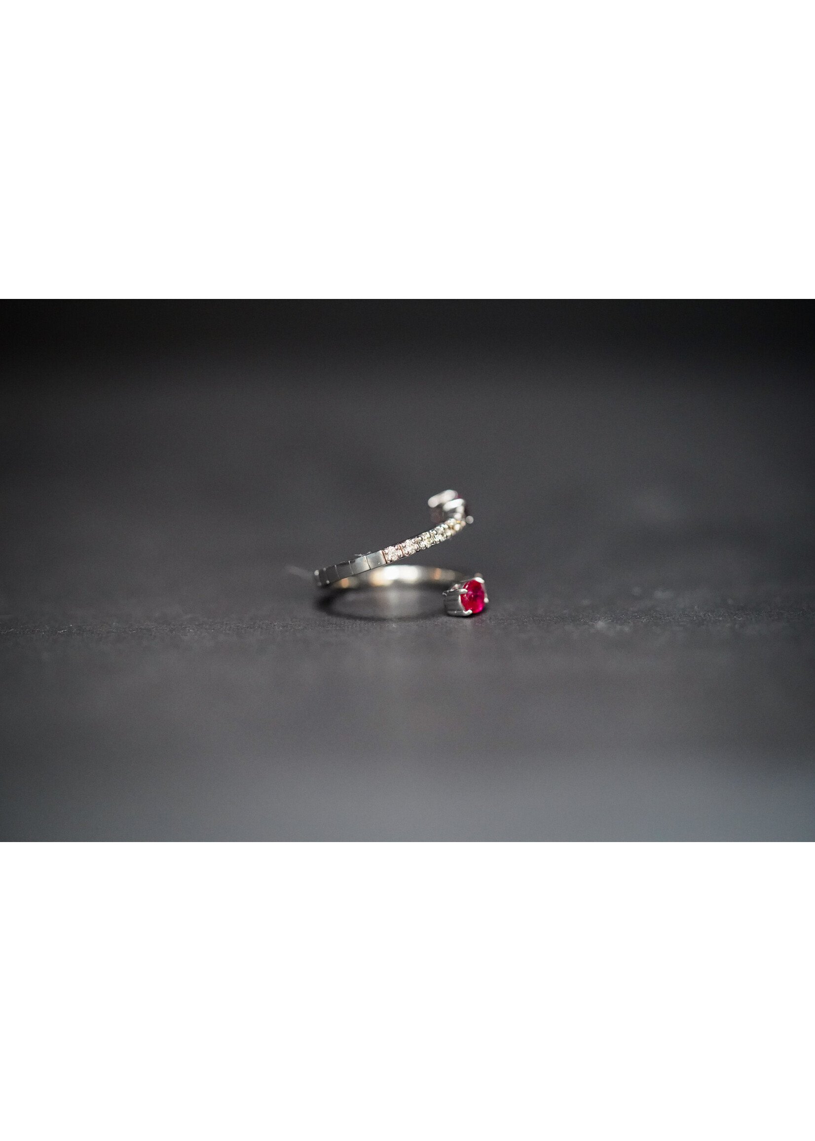 14KW 2.7g 1.15ctw Ruby & Diamond Bypass Ring (size 7)