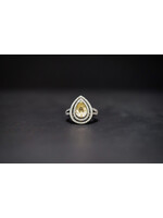 14KW 6.89g 3.82ctw (3.27ctr) Yellow Sapphire & Diamond Double Halo Fashion Ring (size 6)