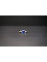 14KW 3.45g 2.40ctw (1.65ctr) Sapphire & Diamond Fashion Ring (size 6.5)