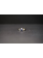 18KWY 4.25g 2.05ctw (1.17ctr) Sapphire & Diamond Fashion Ring (size 6.5)
