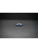 Platinum 5.16g 1.35ctw (1.15ctr) Sapphire & Diamond Vintage Ring (size 5.25)