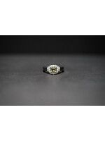 18KW 4.06g 1.03ctw (.58ctr) Sapphire & Diamond Halo Fashion Ring (size 5.75)