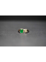 LVEX- 14KY 2.9g 1.58ctw (1.35ctr) Emerald & Diamond Open Ring (size 5.5)