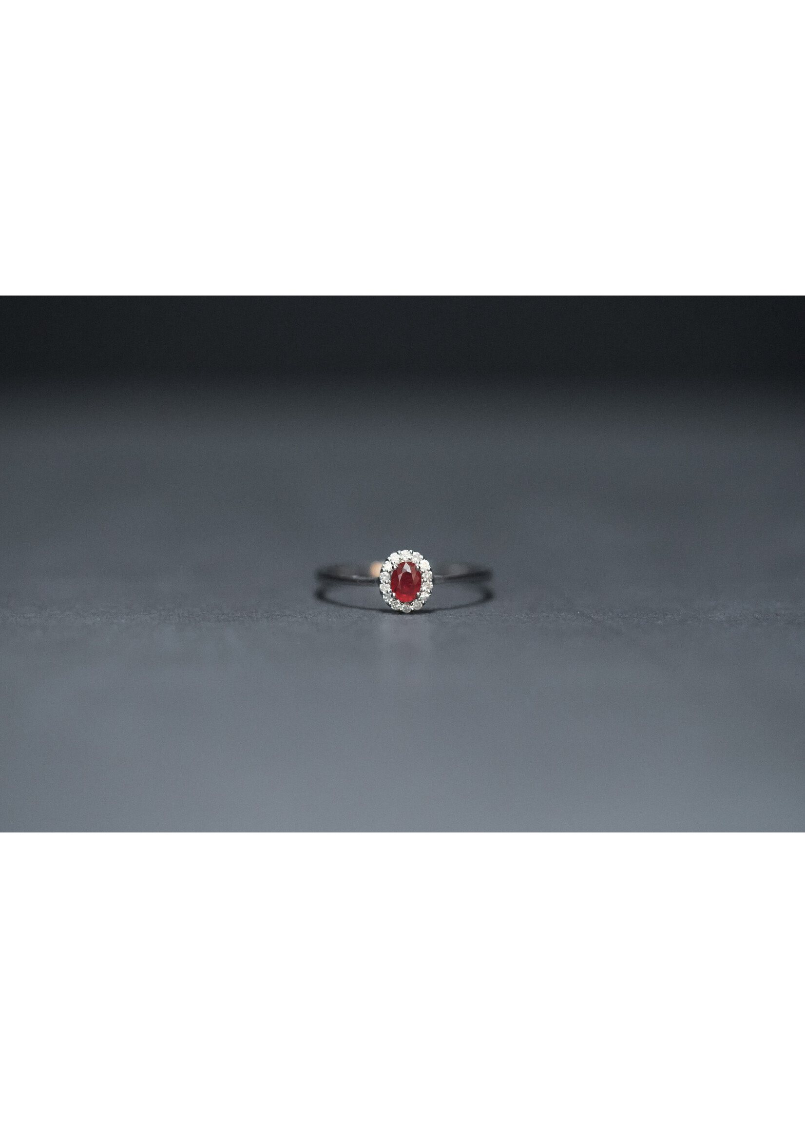 10KW 1.00g .26ctw (.18ctr) Ruby & Diamond Halo Fashion Ring (size 7)