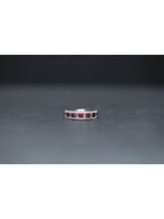 18KW 5.14g .98ctw Ruby & Diamond Fashion Ring (size 6.5)