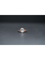 14KR 1.90g 1.35ctw (1.15ctr) Aquamarine & Diamond Fashion Ring (size 7)