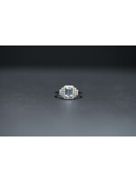 14KW 2.30g 1.20ctw (.90ctr) Aquamarine & Diamond Fashion Ring (size 7)