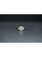 14KY 2.30g 1.20ctw (.90ctr) Aquamarine & Diamond Fashion Ring (size 7)