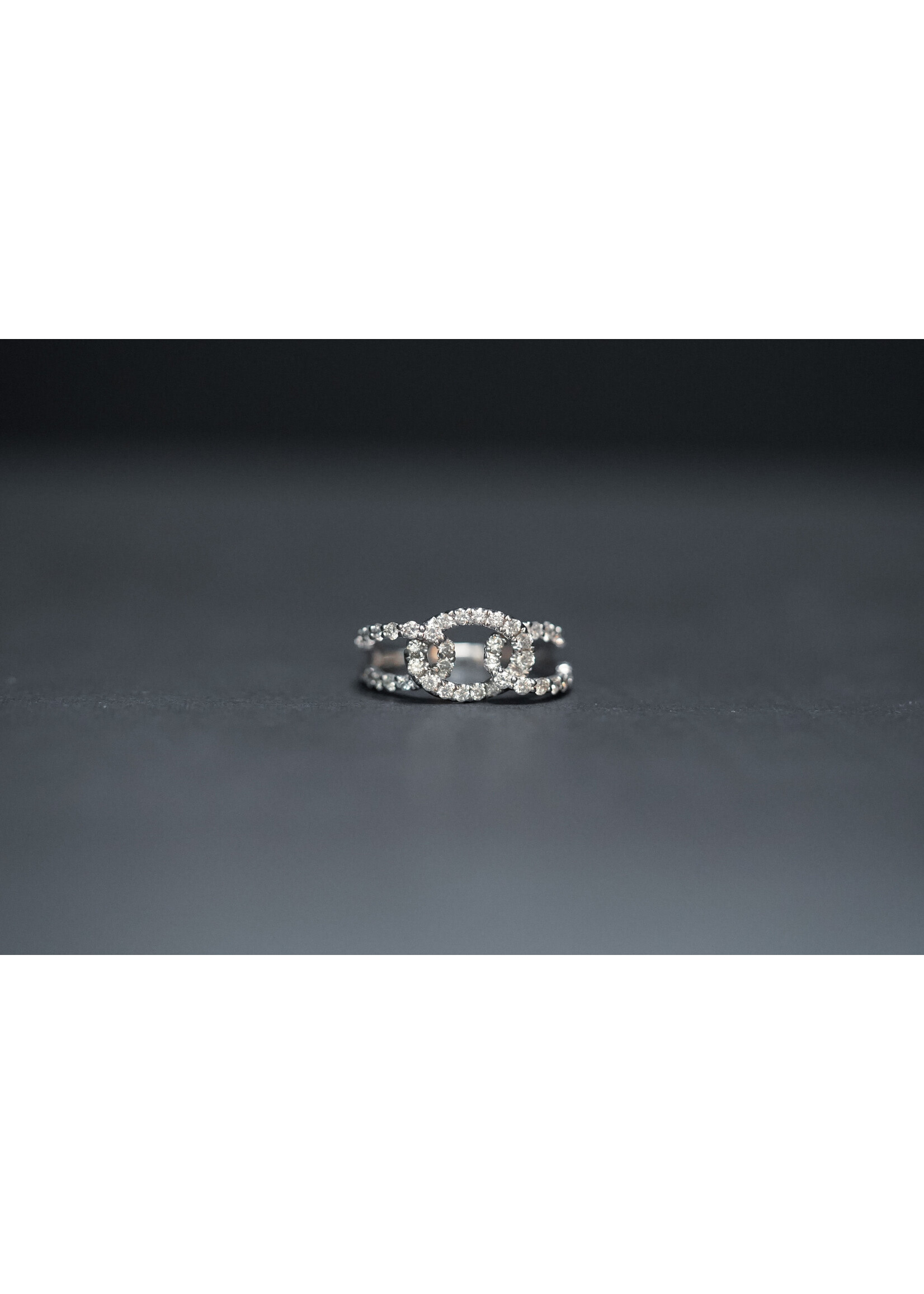 ETTX- 14KW 3.58g .86ctw Diamond Fashion Crossover Ring (size 7)