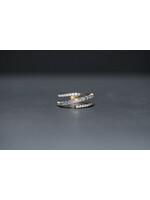 14KY 4.3g 1.21ctw Baguette & Round Diamond Fashion Ring (size 7.5)