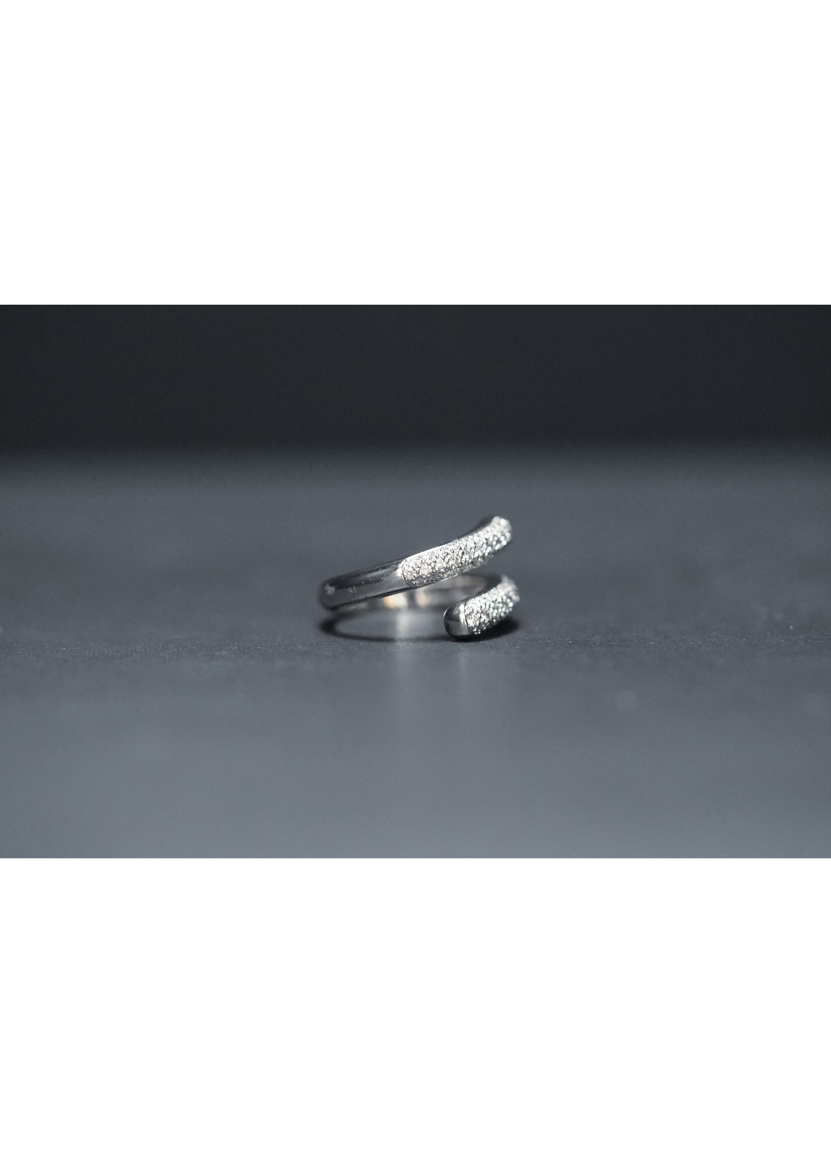Platinum 7.6g .51ctw Diamond Pave Bypass Ring (size 6.25)