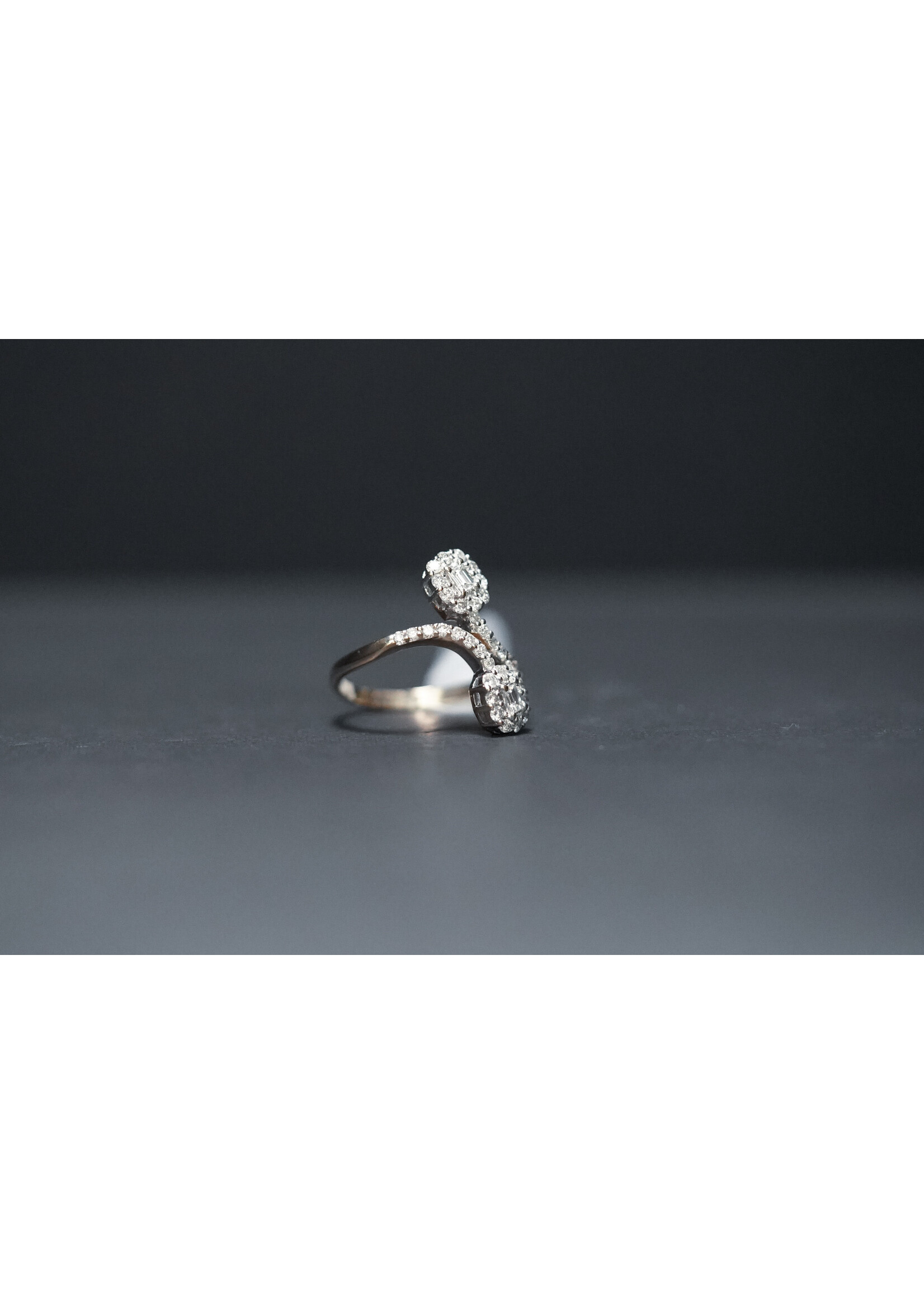 14KY 4.4g 1.50ctw Diamond Bypass Fashion Ring (size 8)