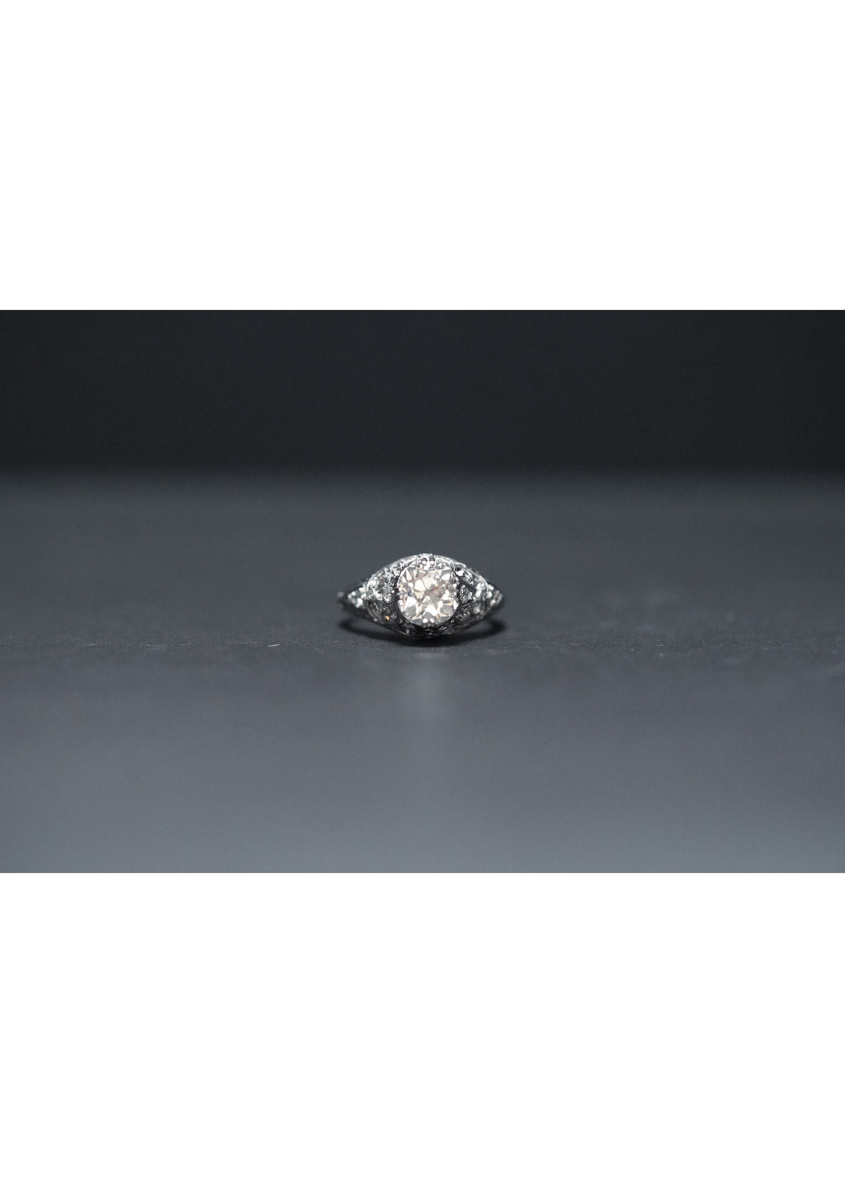 Platinum 3.9g 1.84ctw (1.59ctr) I/SI1 Mine Cut Diamond Antique Ring (size 4.75)