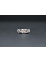 14KW 4.40g 1.43ctw Baguette & Round Diamond Fashion Ring (size 7.5)