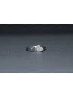 14KW 2.0g .18ctw Diamond Heart Open Fashion Ring (size 7)